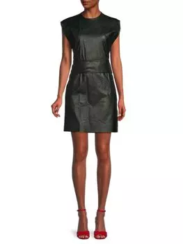 Мини-платье из искусственной кожи Stella Mccartney, зеленый