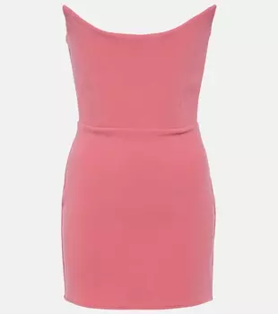 Мини-платье из крепа без бретелек Alex Perry, розовый