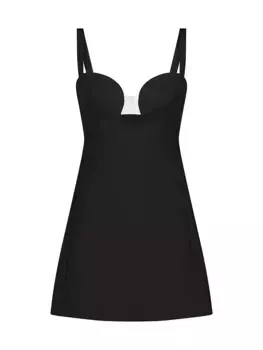 Мини-платье из крепа с вырезами Bcbgmaxazria, черный