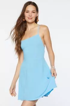 Мини-платье из крепа с завязками на спине Forever 21, синий