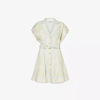 Мини-Платье из льна Acacia без рукавов Zimmermann, мультиколор