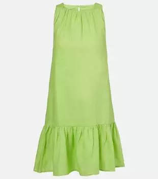 Мини-платье из льна Adana Asceno, Citrus Green