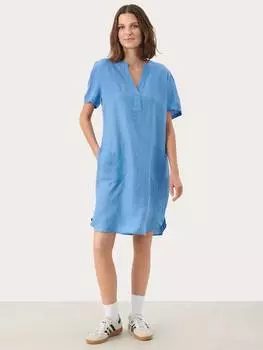Мини-платье из льняной смеси aminase Part Two, цвет Silver Lake Blue