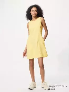 Мини-Платье из льняной смеси (без рукавов) Uniqlo, желтый