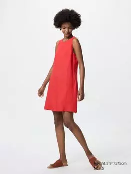 Мини-Платье из льняной смеси (без рукавов) Uniqlo, красный