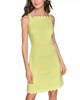 Мини-платье из неопрена с отделкой в виде ракушки KARL LAGERFELD PARIS, зеленый