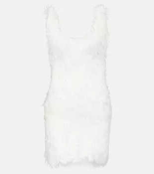 Мини-платье из перьев Coperni, белый