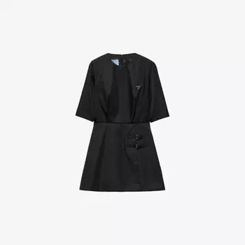 Мини-Платье из переработанного нейлона с логотипом Re-Nylon Prada, черный