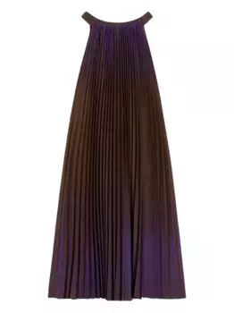 Мини-платье из плиссированной ткани Cellula MAX MARA, коричневый