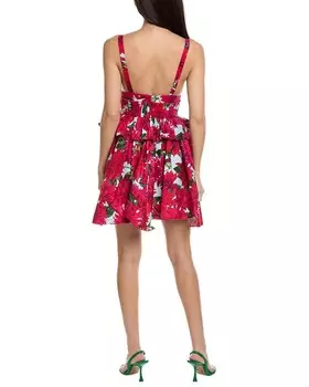 Мини-платье из поплина Oscar de la Renta с вырезом сердечком Dahlia, розовый