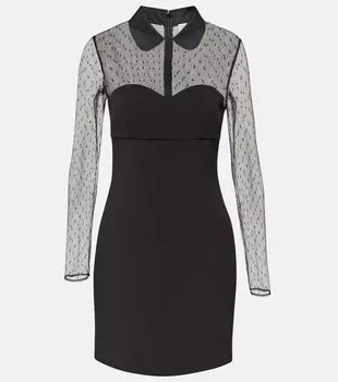 Мини-платье из прозрачного тюля "пуэн-деспри" Redvalentino, черный