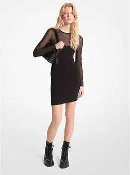 Мини-платье из прозрачной вискозы Michael Kors, черный