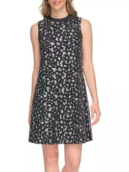 Мини-платье из сетчатой ткани с пайетками Kensie, цвет Black Silver