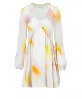 Мини Платье из шелка с принтом Aura Light Jaaf, белый