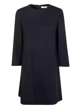 Мини-платье из шерсти с длинными рукавами Harris Wharf London, черный