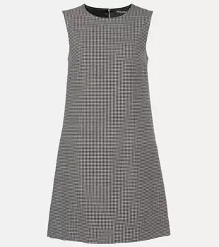 Мини-платье из шерсти с узором «гусиная лапка» Dolce&Gabbana, цвет quadri-check-tartan