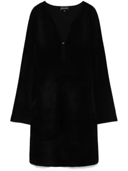 Мини-платье из синели Emporio Armani, черный