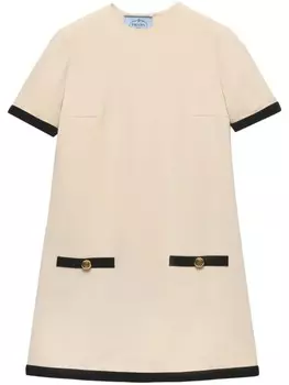 Мини-платье из соболя Prada, нейтральный цвет