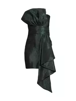 Мини-платье из тафты с бантом One33 Social, цвет forest green