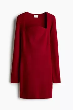 Мини платье из трикотажа H&M, красный