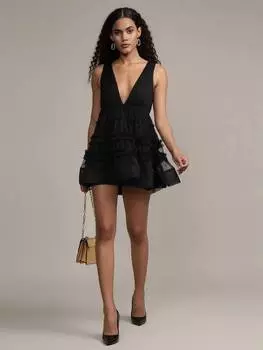 Мини-платье из тюля цвета плюща Lace & Beads, черный