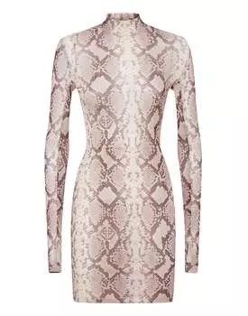 Мини-платье из тюля с принтом питона PHILIPP PLEIN, цвет python