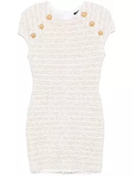 Мини-платье из твида Balmain, белый