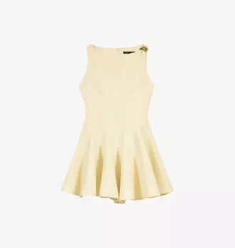 Мини-Платье из твида без рукавов с отделкой на плечах Maje, мультиколор