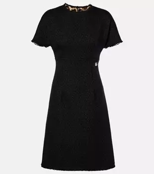 Мини-платье из твида с добавлением шерсти DG Dolce&Gabbana, черный