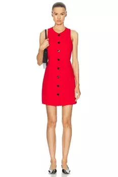 Мини-платье из твила Ganni, цвет Barbados Cherry