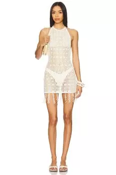 Мини-платье из вязаного трикотажа Nevaeh от Camila Coelho, ivory