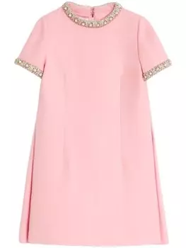 Мини-платье из вышитого крепа Valentino Garavani, розовый