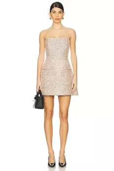 Мини-платье из закатного твида Line & Dot, sunset orange