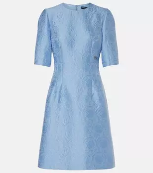 Мини-платье из жаккардовой ткани с добавлением хлопка Dolce&Gabbana, цвет glicine viola chiari