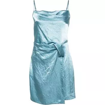 Мини-платье из жатого атласа NANUSHKA, Aqua Blue