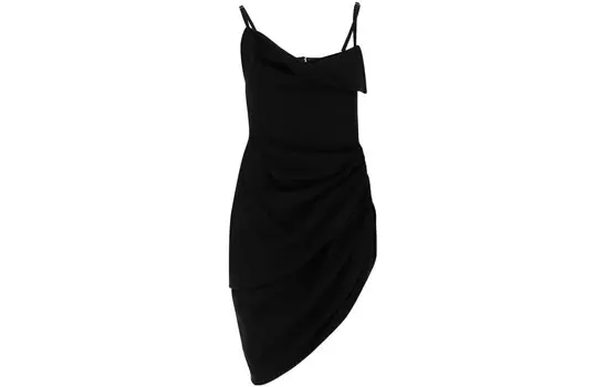 Мини-платье Jacquemus с драпировкой, черный