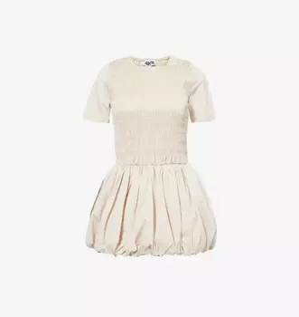 Мини-Платье Элеанор из хлопкового поплина с наполнителем Amy Lynn, цвет milk