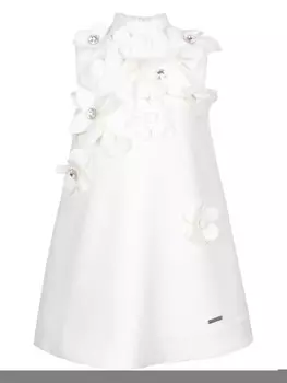 Мини-платье JESSIE AND JAMES с цветочной аппликацией, белый