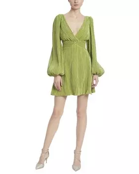 Мини-платье Jewel Badgley Mischka с рукавами-фонариками, оливковый