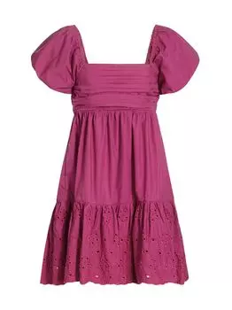 Мини-платье Juliet с пышными рукавами и люверсами EN SAISON, розовый