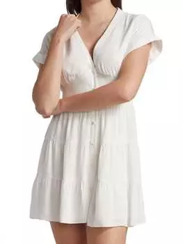 Мини-платье keela с присборенной талией Alice + Olivia Off white