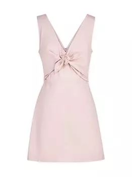 Мини-платье Keeler из твила с перекручиванием спереди Halston