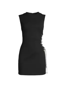 Мини-платье Kendy Diamante на шнуровке Misha, черный