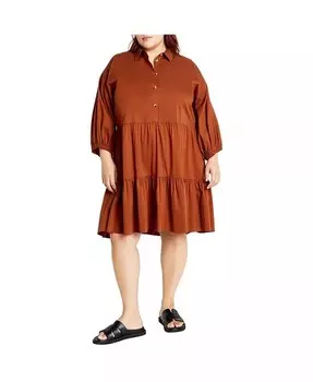 Мини-платье Kiara большого размера CITY CHIC, оранжевый