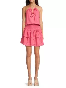 Мини-платье Kimi Swiss Dot Blouson Poupette St Barth, розовый