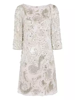 Мини-платье Китти Jenny Packham, нейтральный