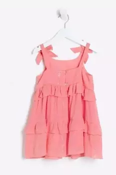 Мини-Платье кораллового цвета с блестками для девочек River Island, розовый
