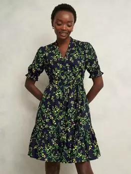 Мини-платье кристины в цветочек Hobbs, темно-синий/разноцветный