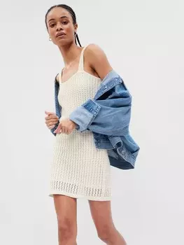 Мини-Платье крючком Gap, белый
