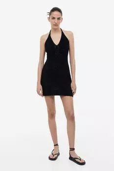 Мини-платье крючком H&M, черный